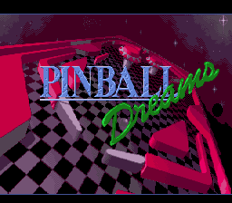 Pinball Dreams title screen for Super Nintendo